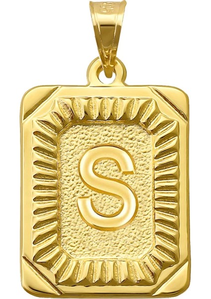 14 Ayar Altın S Harfi Kolye Ucu