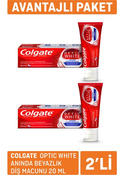 Optic White Anında Beyazlık Diş Macunu 20 ml * 2 2 Adet