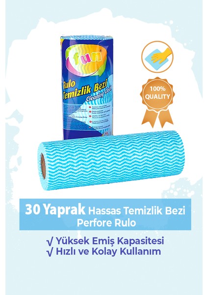 Hassas Temizlik Bezi 30 Yaprak - Mavi Renk - 1 Paket