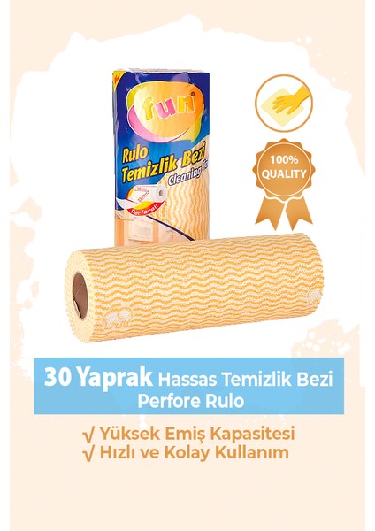 Hassas Temizlik Bezi 30 Yaprak - Sarı - 1 Paket