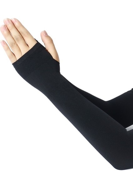 Yaz Yükseltilmiş Versiyonu Buz Kollu Genişletilmiş Yaz Güneş Koruma Kollu Erkek ve Kadın Bisiklet Buz Ipek Kollu Eldiven Kollu (Yurt Dışından)