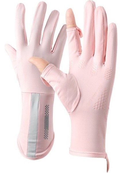 Yaz Güneş Koruma Eldivenleri Uv Koruması Ince Parmaksız Sürüş Bisiklet Sporları Kaymaz Orta ve Uzun Buz Ipek Eldivenler (Yurt Dışından)