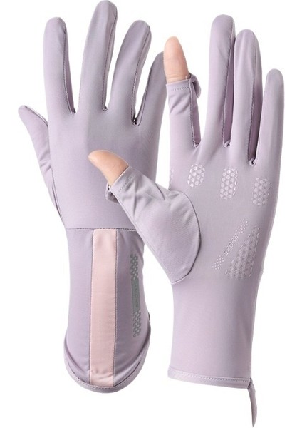 Yaz Güneş Koruma Eldivenleri Uv Koruması Ince Parmaksız Sürüş Bisiklet Sporları Kaymaz Orta ve Uzun Buz Ipek Eldivenler (Yurt Dışından)