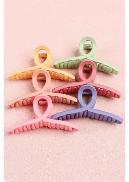 Kadın 6'lı Renkli Fiyonk Mandal Toka Seti