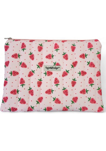 Çilekli Pembe iPad Tablet Çantası, 10-12 Inç Uyumlu indirimleri