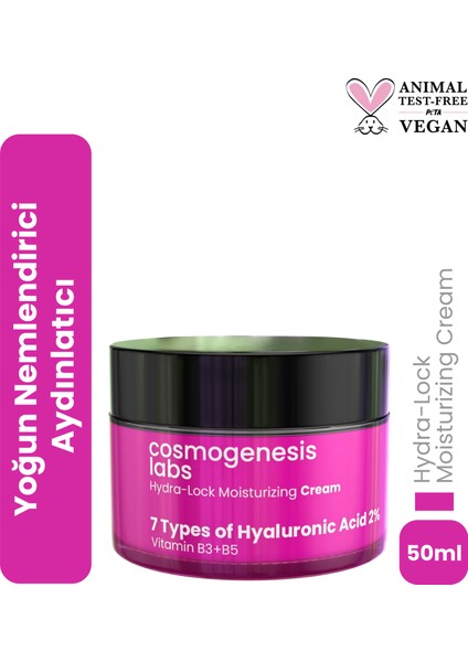 Yoğun Nemlendirici Yüz Kremi 50ml – Hassas Ciltlere Özel Su Bazlı Ton Eşitleyici Vegan