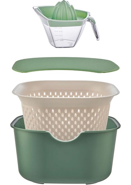 3 Adet Gmax Süzgeçli Set 5 Parça Set Yeşil fiyatları