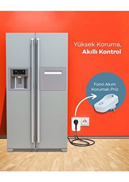 Wi-Fi Akıllı Priz Akım Korumalı Uzaktan Kontrol ve Enerji Takibi Özellikli Beyaz