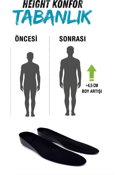 4,5 cm Boy Uzatan Tabanlık , Gizli Boy Uzatıcı Tabanlık fırsatları