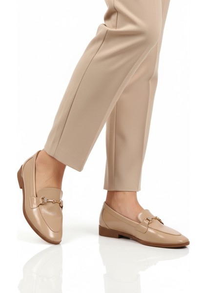 Bej Kırışık Kadın Casual Ayakkabı