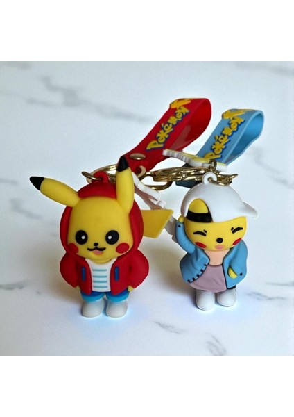 Pokemon Pikachu Figürlü Anahtarlık / Çanta Süsü 2'li