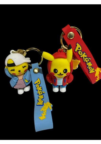 Pokemon Pikachu Figürlü Anahtarlık / Çanta Süsü 2'li modelleri