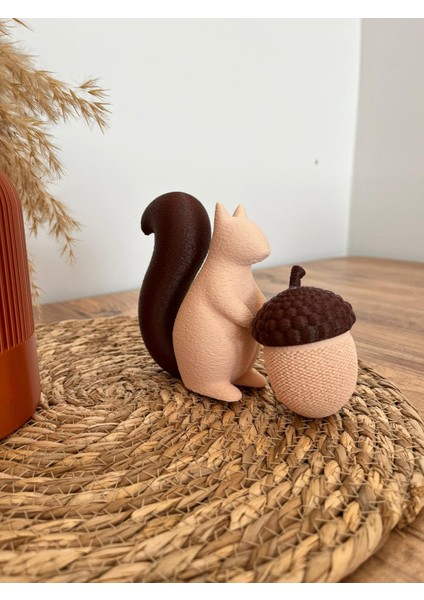 3D Baskı Sincap Figürlü Dekoratif Mumluk – Tealight Dresuar