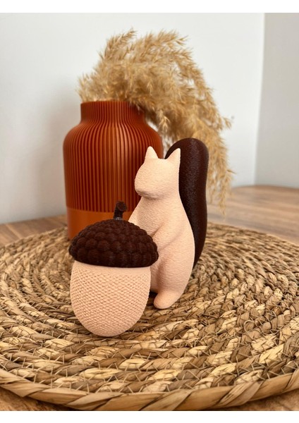 3D Baskı Sincap Figürlü Dekoratif Mumluk – Tealight Dresuar