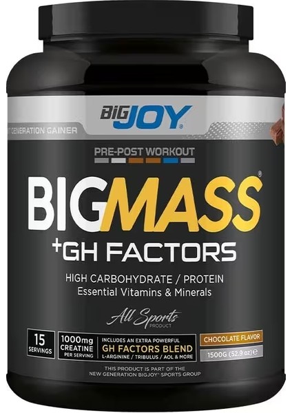 Bigmass Mass Gainer Gh factors Karbonhidrat Protein Çikolatalı 1200g fırsatları
