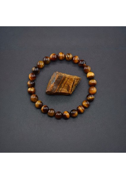 Kaplan Gözü Doğal Taş Bileklik | Güç, Cesaret ve Koruma Taşı (Kadın & Erkek)