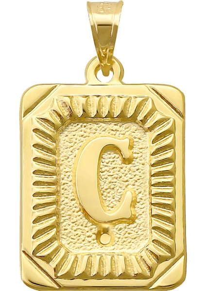 14 Ayar Altın Ç Harfi Kolye Ucu