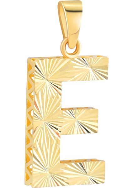 14 Ayar Altın E Harfi Kolye Ucu