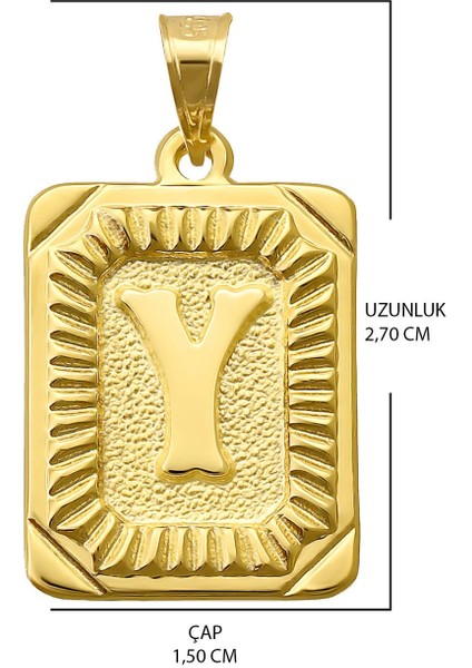 14 Ayar Altın Y Harfi Kolye Ucu fiyatları