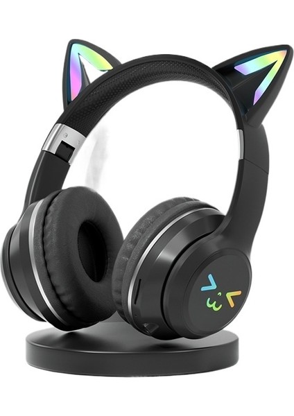 BT612 Yeni Degrade Renkli Kedi Kulaklı Bluetooth Kulaklık Kablosuz Kafa Bandı Müzik Internet Ünlü Katlanabilir Kulaklık Mikrofon (Yurt Dışından)