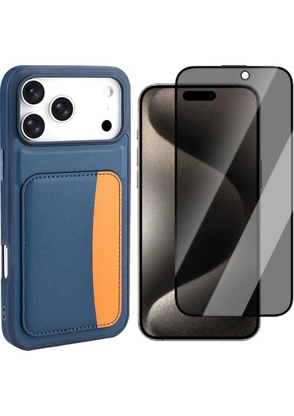 iPhone 17 Pro Kılıf Kartlıklı Zore X-Kart Silikon Kapak + Hayalet Ekran Koruyucu