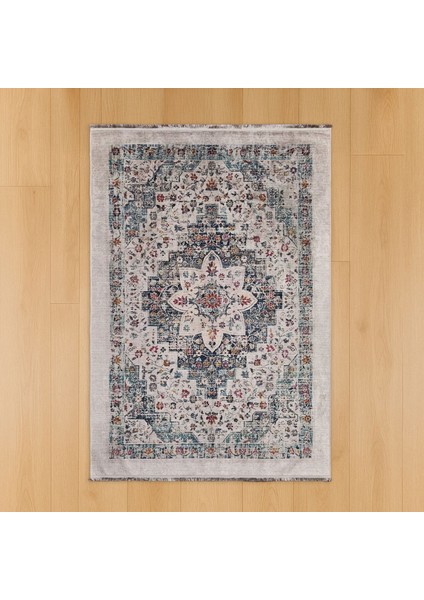 Soft Vintage Desenli Halı - Gri - 160X230 cm