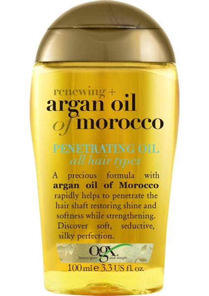 Yenileyici Argan Oil Of Morocco 100 ml Sülfatsız Onarıcı Yağ 2 Parça Yıpranmış Saçlar İçin