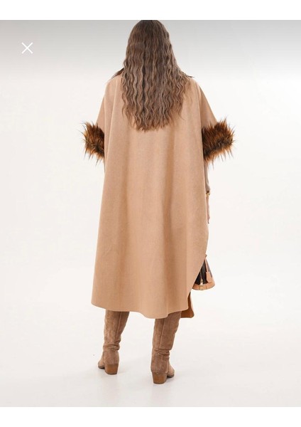 Yaka ve Kol Detaylı 38 - 50 Beden Aralığı Giyilebilen Panço fiyatları