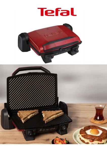 2000W Güç, 6 Tost Kapasitesi ve Döküm Plaka ile Yüksek Performanslı Izgara Keyfi Kırmızı+Mutfak Tartısı Hediyeli