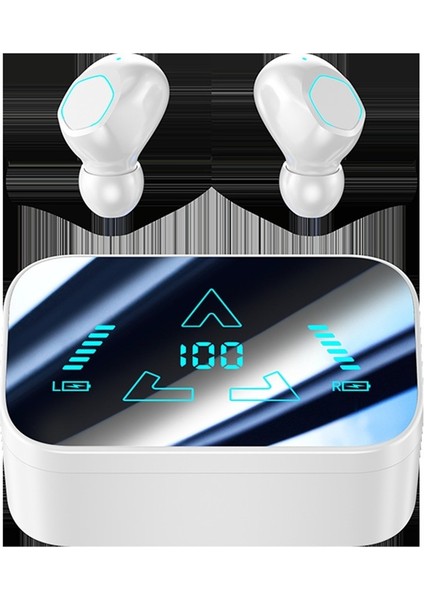 Bluetooth Kulaklık Güç Bankası Büyük Güç Tws Ultra Uzun Pil Ömrü Dijital Ekran Çağrı Acil Şarj Makyaj Aynası Kulaklık M48 (Yurt Dışından)