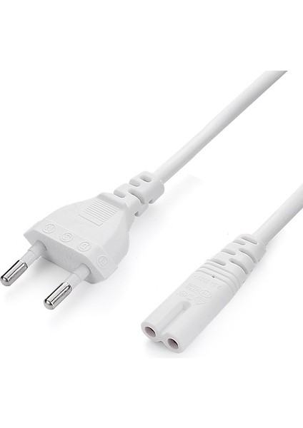 Avrupa Güç Kablosu 1,5 M Avrupa Güç Kablosu - Sekiz Rakamı Kuyruk Hattı (300 W Dahilinde) - Beyaz/siyah (Yurt Dışından)