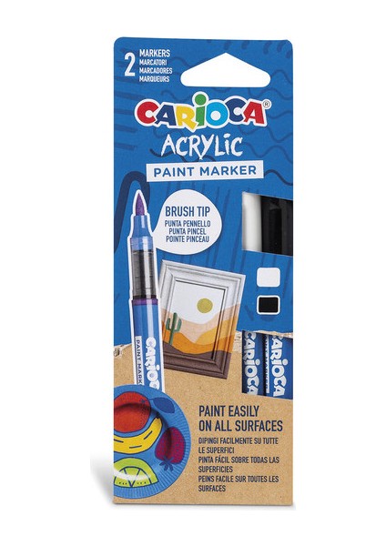 2’li Akrilik Paint Marker Su Bazlı Fırça Uçlu