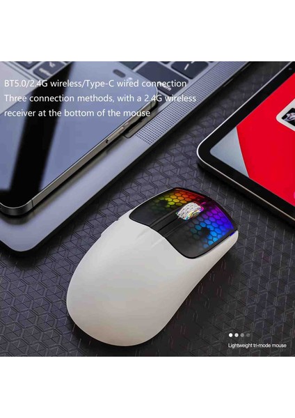 Attack Shark X5 Tri-Mode Rgb Gaming Mouse – 2.4ghz + Bluetooth 5.0 + Type-C | 4000 Dpı, Hafif Tasarım, Sessiz Tıklama, Windows/mac/android Uyumlu modelleri