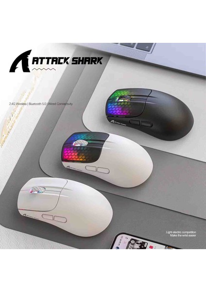 Attack Shark X5 Tri-Mode Rgb Gaming Mouse – 2.4ghz + Bluetooth 5.0 + Type-C | 4000 Dpı, Hafif Tasarım, Sessiz Tıklama, Windows/mac/android Uyumlu indirimleri
