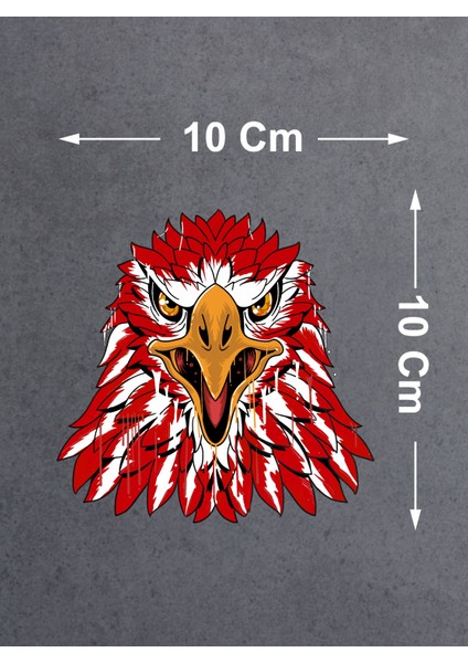 Türk Kartalı Sticker, Kartal Başı, Kırmızı Beyaz Kartal Sticker, Beşiktaş Sticker 00944