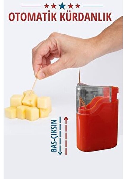 Otomatik Kürdanlık Tek Dokunuşla Kullanım Kolaylığı 1 Adet ABS Plastik