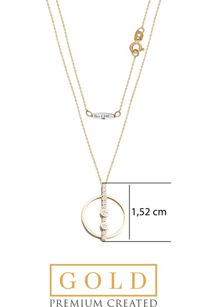 14 Ayar Sarı Altın Sertifikalı Premium Created Taşlı 42 cm Kolye modelleri