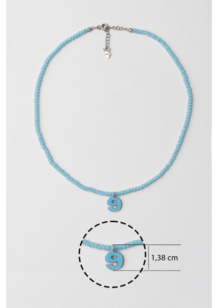 9 Sayısı Ikonlu 18 Ayar Beyaz Altın Kaplama 37 cm Gümüş Çocuk Kolye modelleri