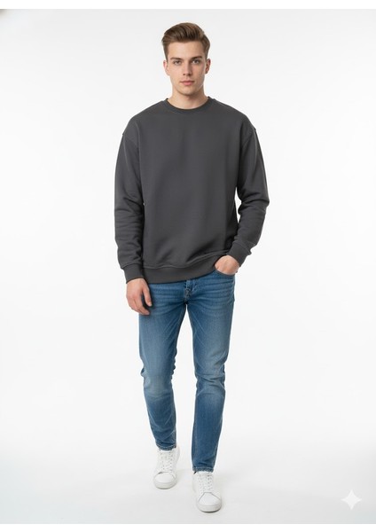 Oversize Bisiklet Yaka Sweat 3iplik Şardonlu Tülerme Yapmaz Kalıplarımız Extra Boldur