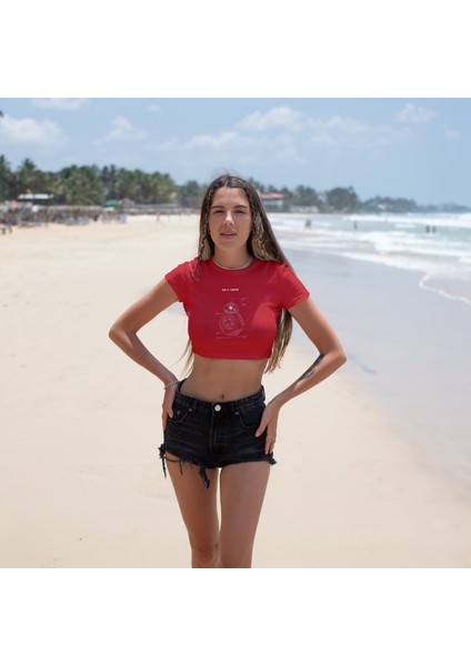 Bb-8 Crop Tişört - Kırmızı fiyatları