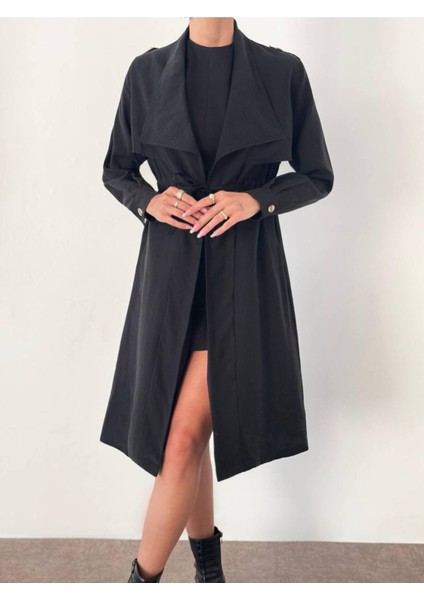 Kadın Kuşaklı Kruvaze Midi Trençkot fırsatları