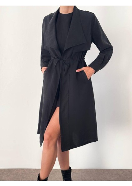 Kadın Kuşaklı Kruvaze Midi Trençkot indirimleri