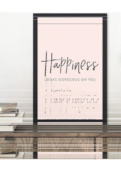 Happiness Yazılı Çerçeve Görünümlü Tasarım Mdf Tablo fiyatları