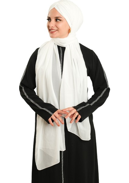 Krem Pratik Hazır Geçmeli Bone Şal Şifon Drapeli 2507_40 fiyatları