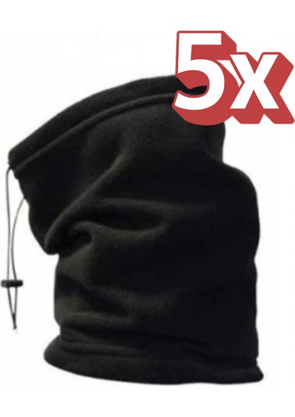 Polar Boyunluk Bere 5'li Set Siyah Renk