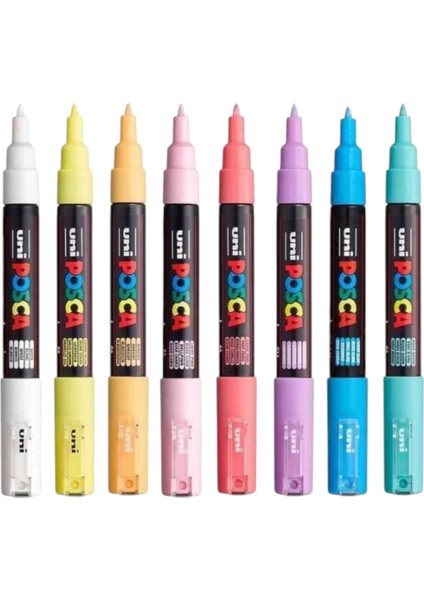 ball Posca 0.7 Su Bazlı Poster Markör Soft Renk 8'li (Uni-Pc-1m) / 8c Sc Set fiyatları