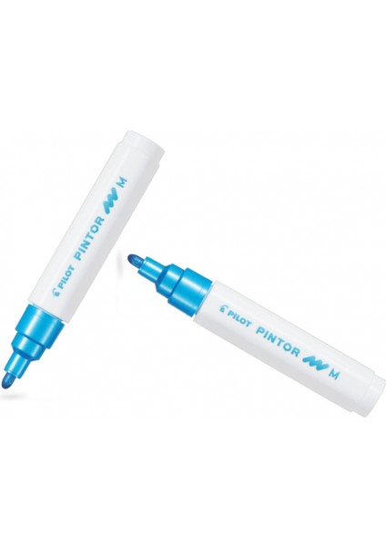 Pılot Pintor (M) Yuvarlak Uç Metalik Mavi ( Iki Adet )