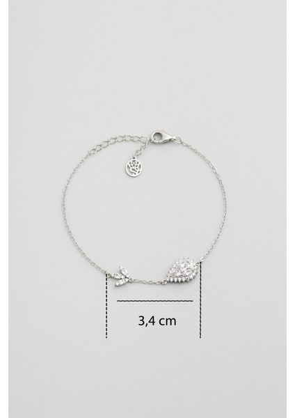 Zambak Işıltısı 18 Ayar Beyaz Altın Kaplama 19 cm Gümüş Bileklik modelleri