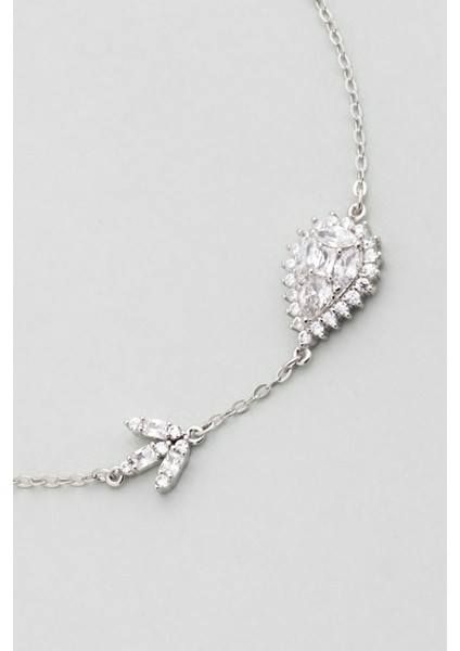 Zambak Işıltısı 18 Ayar Beyaz Altın Kaplama 19 cm Gümüş Bileklik indirimleri