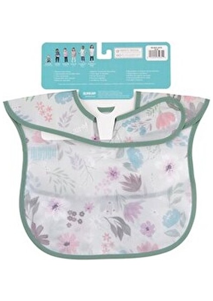 Su Geçirmez Mama Önlüğü Floral Desenli 6-24 Ay Kullanımına Uygun Hafif ve Silinebilir